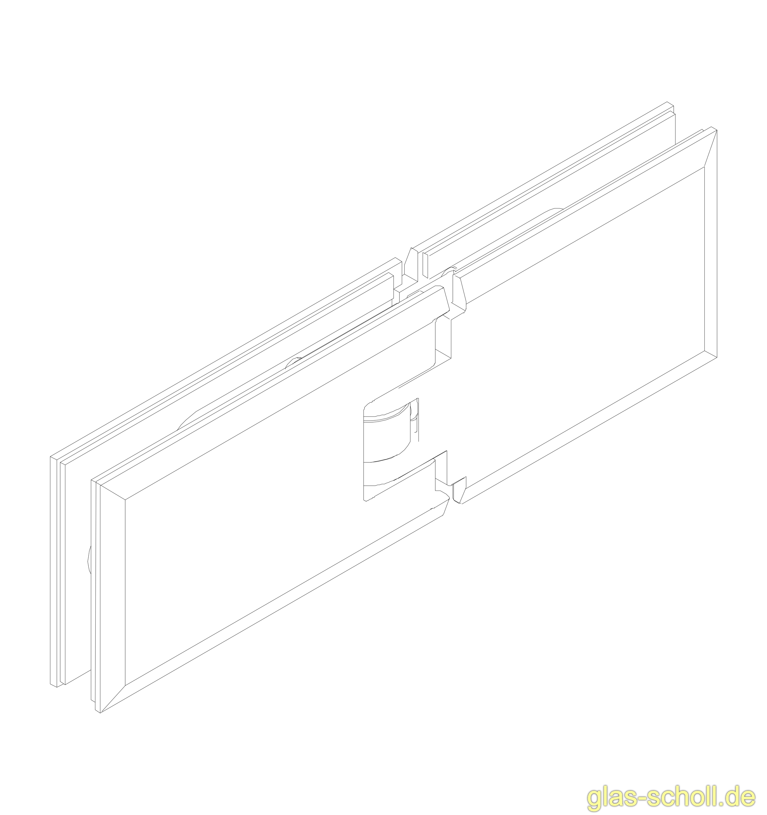 Artikelbild 5 des Artikels “Milano 180Grad Glas-Glas Pendel-Duschtürband glanzverchromt“