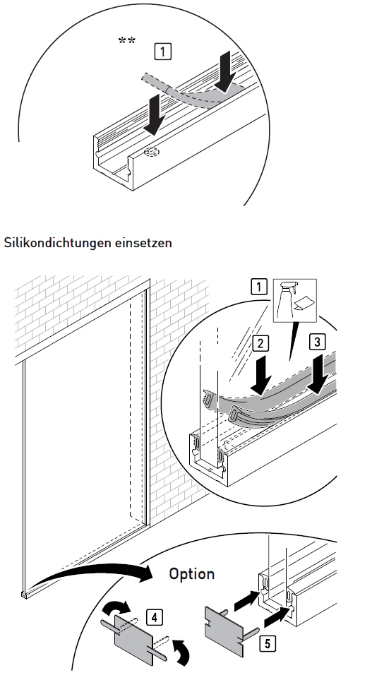 Artikelbild 7 des Artikels “Boden-Wand-Profil mit Silikonband (U-Profil) silber matt“